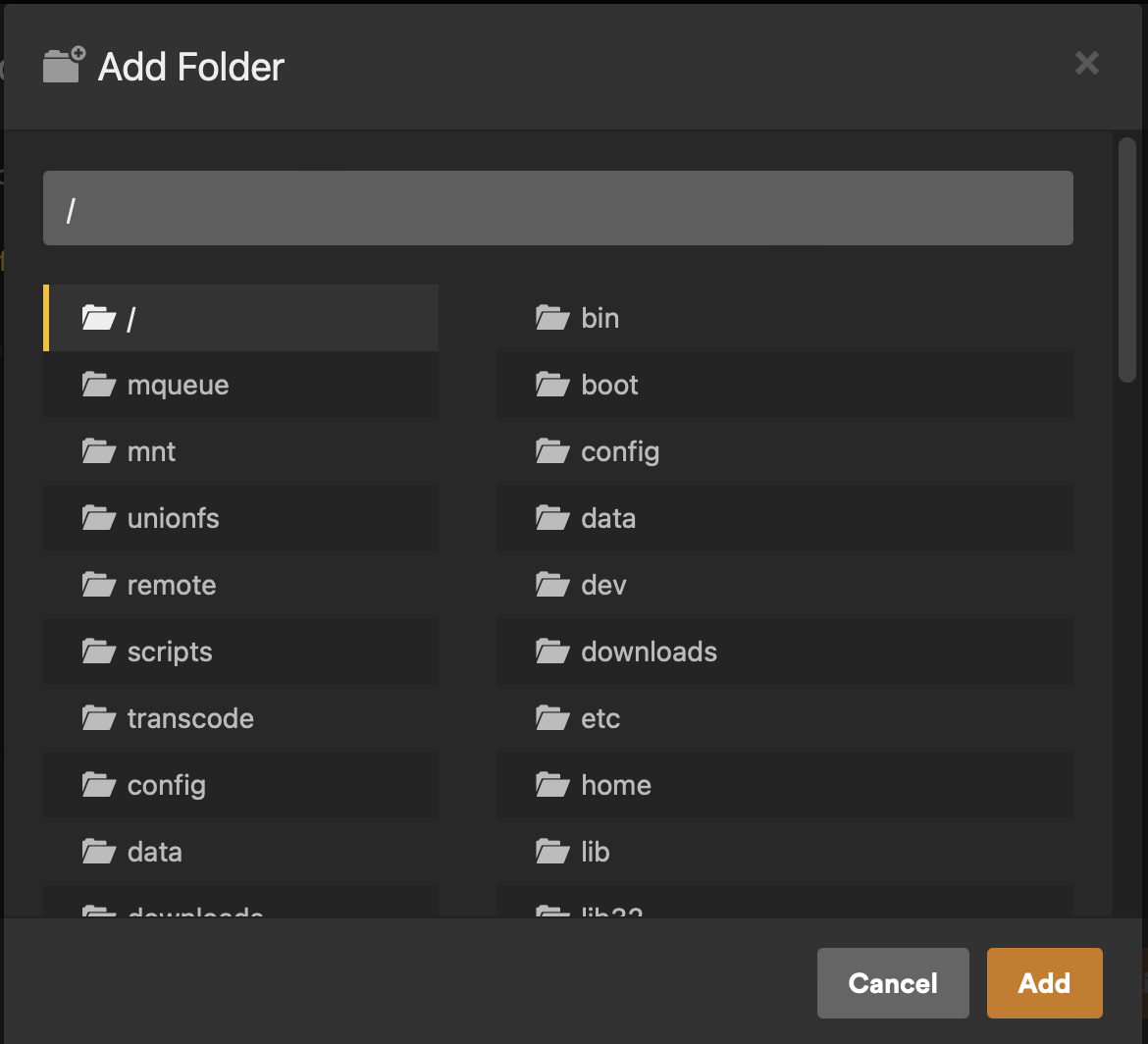 Plex movie folder selection